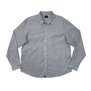 Untuckit Shirt Mens Extra Large Blue White Cotton Bordeaux Wrinkle Free Striped